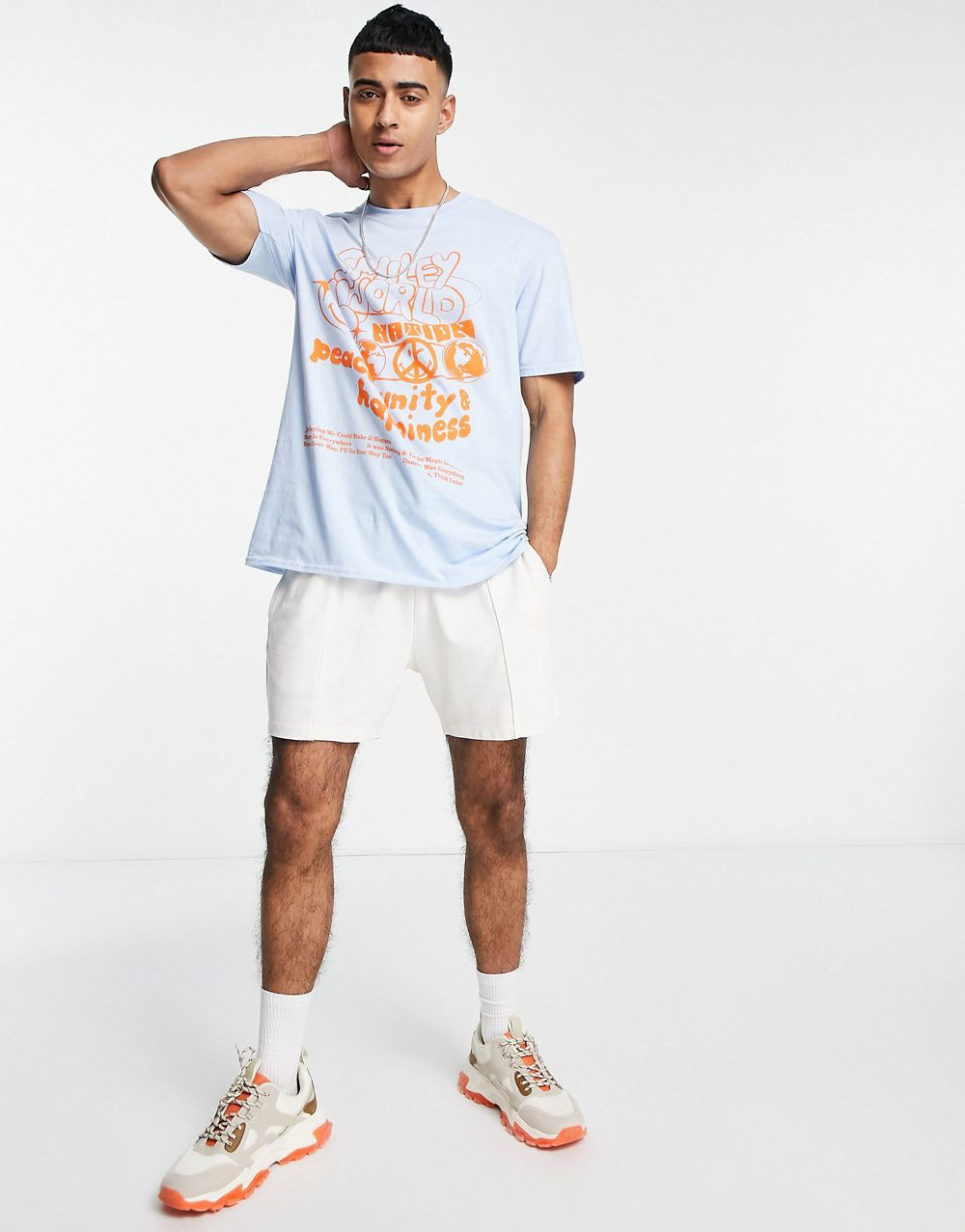 Smiley T-shirt In Light Blue - Image 4